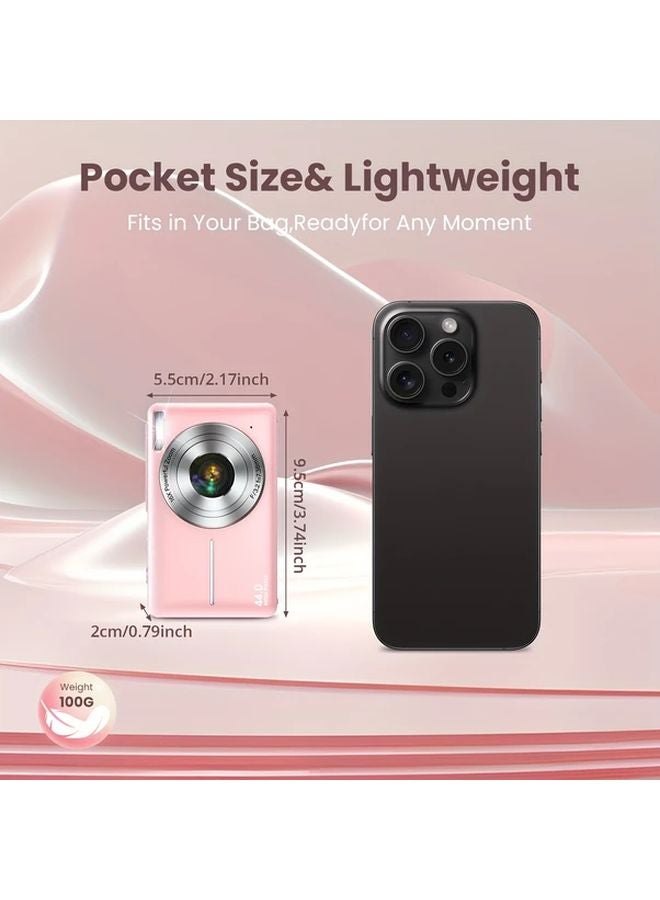 Digital Camera 1080P FHD 44MP 2.4 Inch Screen 16x Zoom Built In Radio 32GB Card Green - Image 3