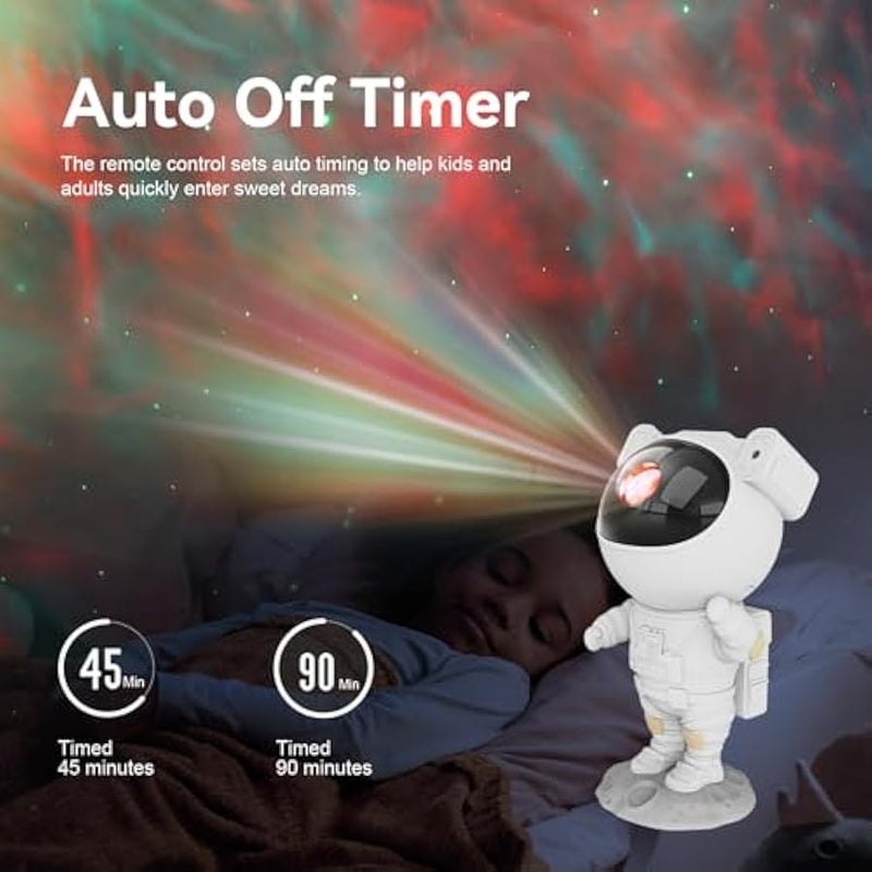 جهاز عرض النجوم والمجرات - جهاز عرض الفضاء رائد فضاء، مصباح سقف سديم مرصع بالنجوم مع مؤقت وجهاز تحكم عن بعد، ديكور جمالي لغرفة الاطفال، للكريسماس واعياد الميلاد - Image 5