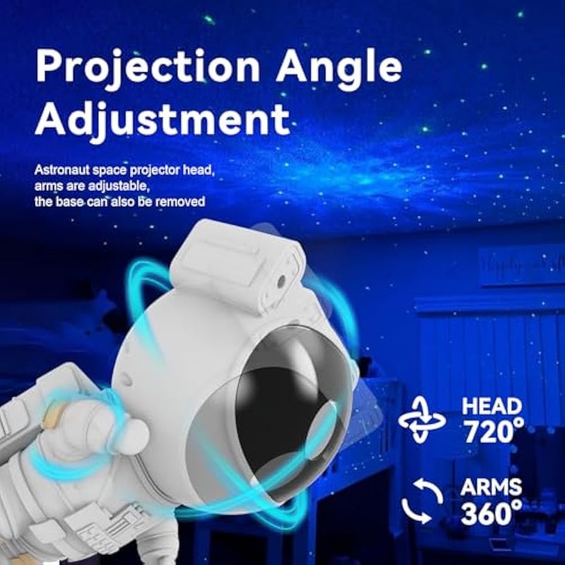 جهاز عرض النجوم والمجرات - جهاز عرض الفضاء رائد فضاء، مصباح سقف سديم مرصع بالنجوم مع مؤقت وجهاز تحكم عن بعد، ديكور جمالي لغرفة الاطفال، للكريسماس واعياد الميلاد - Image 3
