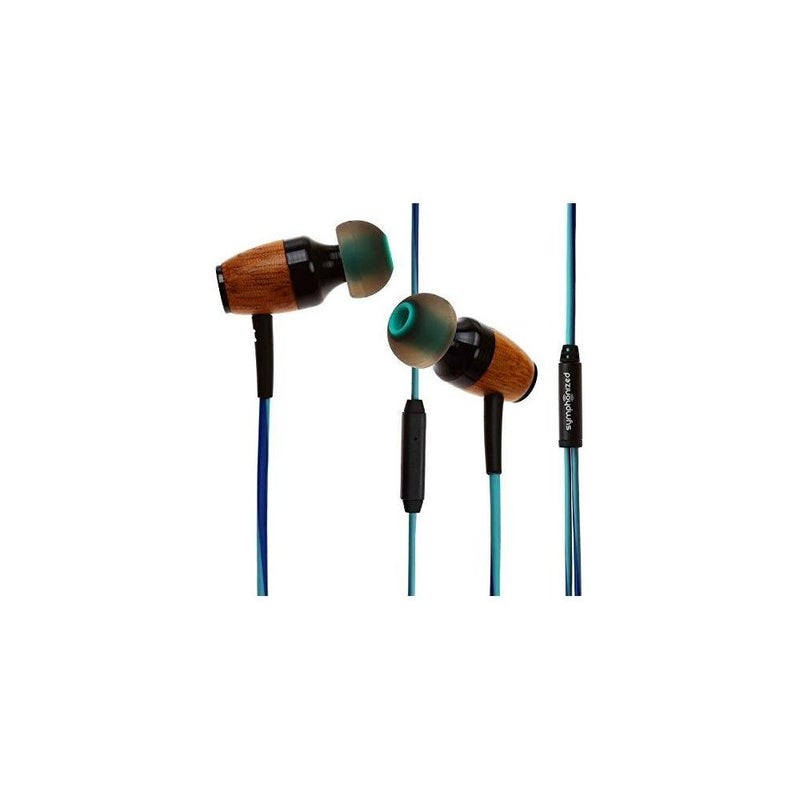 Symphonized DRM Premium Genuine Wood in-Ear Noise-isolating Headphones with Mic (Green/Blue) - Image 5