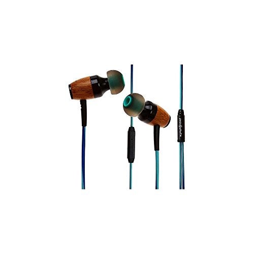 Symphonized DRM Premium Genuine Wood in-Ear Noise-isolating Headphones with Mic (Green/Blue) - Image 1