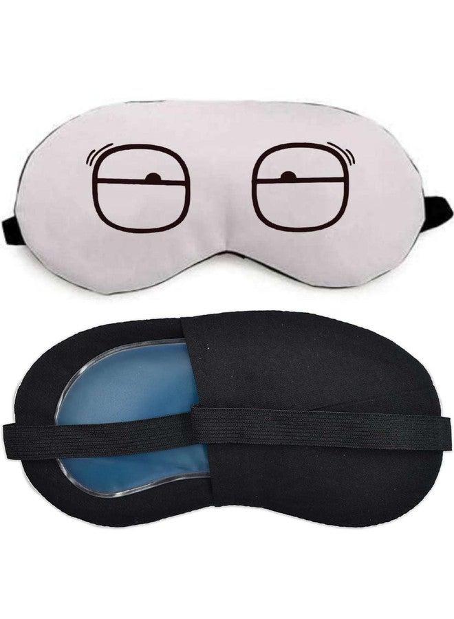 Aoxeria (PACK OF 1piece) Eye Mask For Sleeping Men Women With Cooling Gel For Night Deep Sleep, Dark Circles, Puffy Eye's, Dry Eyes And Eye Fatigue (WHITE) - Image 1