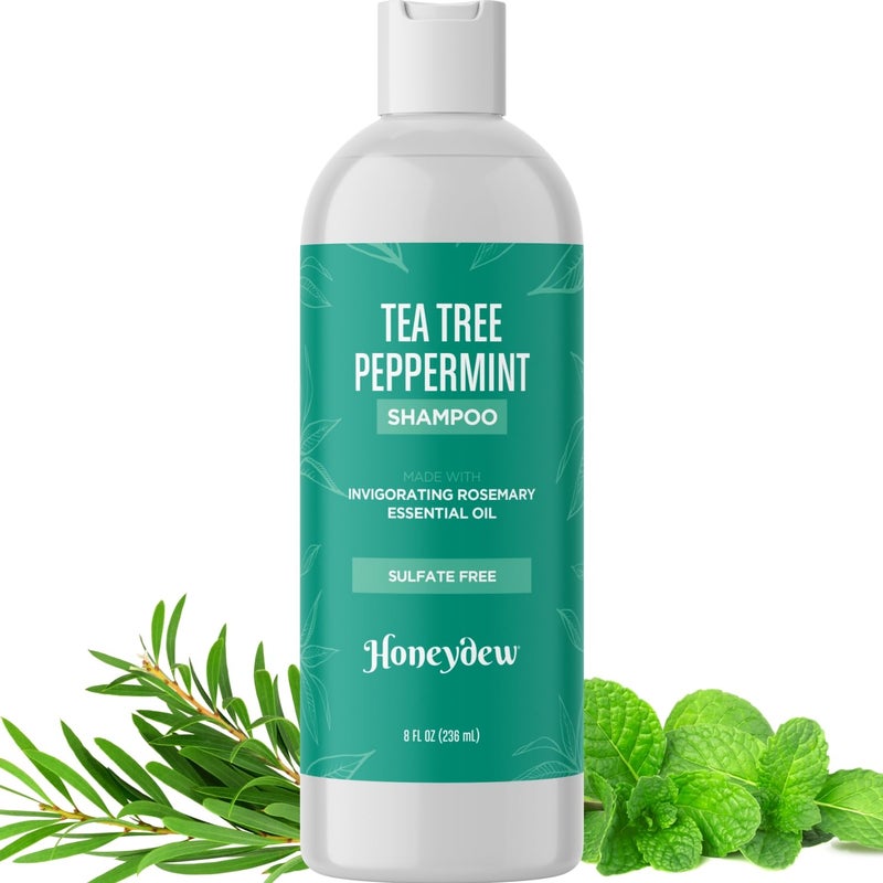 Invigorating Tea Tree Mint Shampoo Rosemary Mint Shampoo for Oily Hair with Tea Tree Oil for Hair Aromatherapy Clarifying Shampoo for Build Up Dry Scalp and Flakes with Essential Oils for Hair