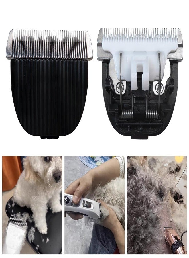 XSPANDER Updated 2x Clipper Blades Replacement Fit for oneisall Low Noise Pet Clipper Grooming Kit Dog Cat Clipper Accessory, Stainless Steel + Ceramic Blades - Image 3