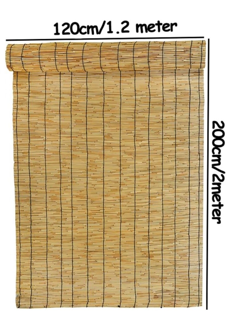 طعم المنزل ستائر من الخيزران الطبيعي قابلة للطي مقاس 120 × 200 سم ظلال شمسية للاستخدام الداخلي والخارجي للحماية من الأشعة فوق البنفسجية مثالية لديكور حديقة المطبخ والشرفة  - Image 2