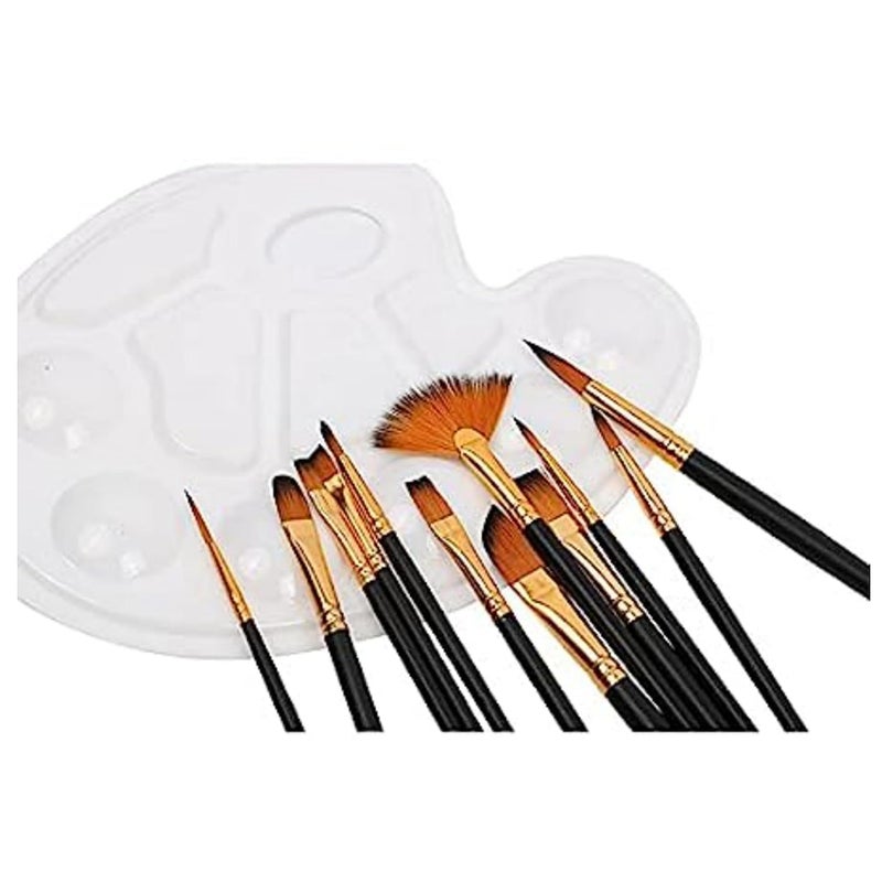 Twizzle Craft Painting Brushes Set of 12 Professional Round Pointed Tip Nylon Hair Artist Acrylic Paint Brush for Acrylic/Watercolor/Oil Painting (Black) - Image 2