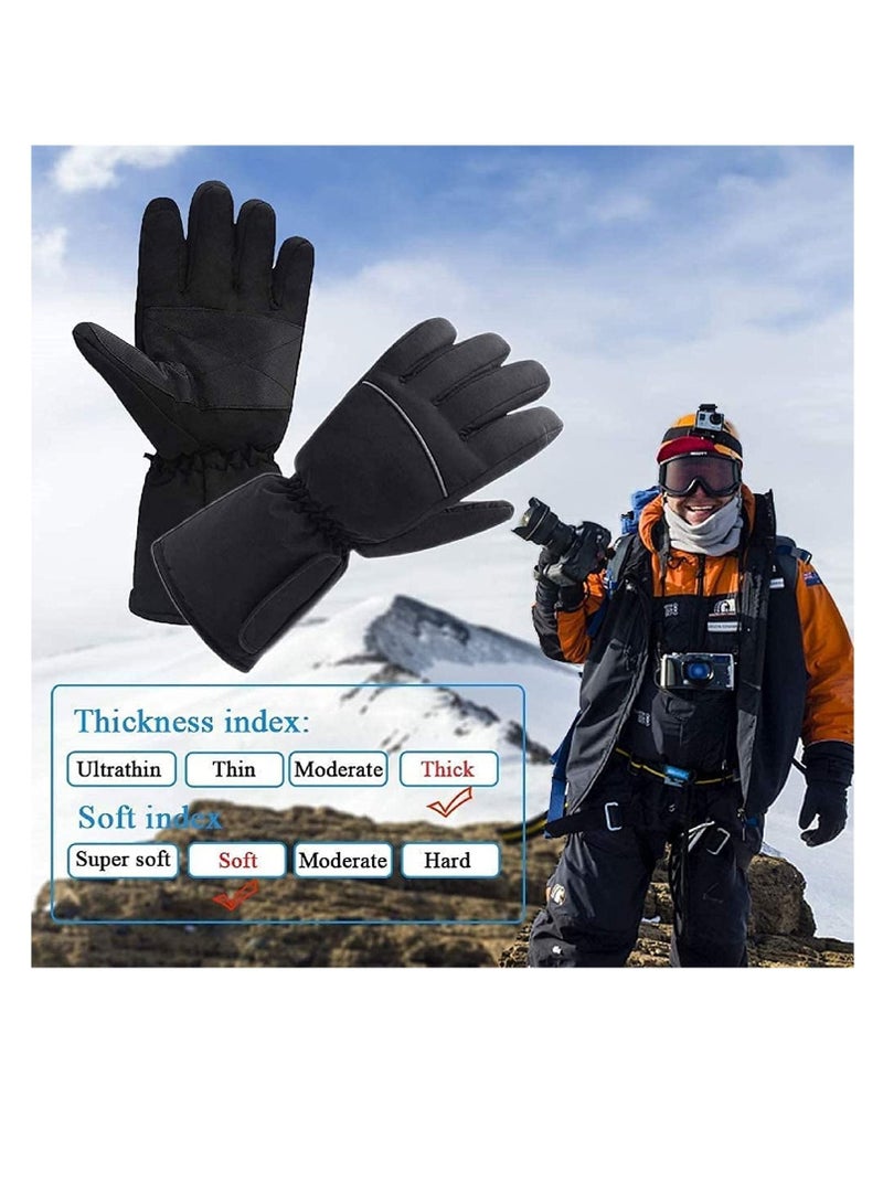 إكسفور قفازات مدفأة ، قفازات حرارة كهربائية تعمل بالبطارية للنساء والرجال ، شتاء مائي دافئ شاشة تعمل باللمس في الهواء الطلق ركوب الدراجات في التزلج على التزلج على التزلج على التزلج على التزلج على التزلج على - Image 4