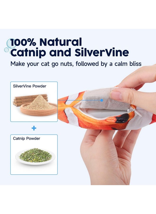 Potaroma Potaroma Cat Toys Flopping Fish with SilverVine and Catnip, Moving Cat Kicker, Floppy Wiggle Fish for Small Dogs, Motion Kitten Interactive Exercise Toys, Mice Animal Toy 10.5"  - Image 3