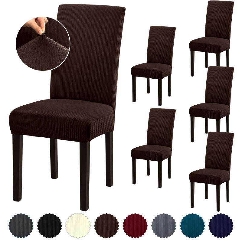 Fafua Chair Covers, Stretch Dining room chair covers set of 6, Removable Washable Chair Covers for Dining Chairs, Dining Chair Slipcovers for Dining Room, Hotel, Ceremony - Image 1