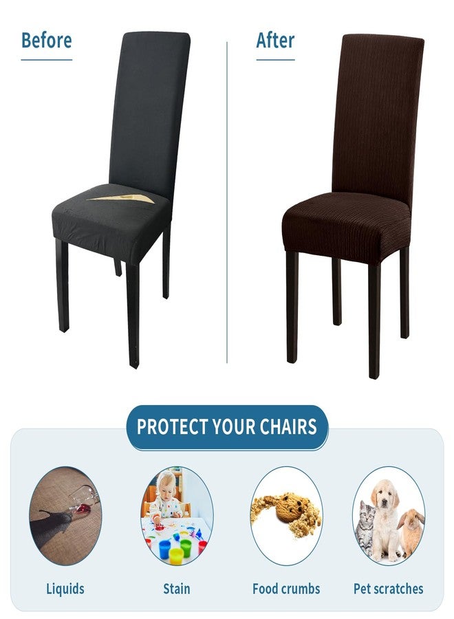 Fafua Chair Covers, Stretch Dining room chair covers set of 6, Removable Washable Chair Covers for Dining Chairs, Dining Chair Slipcovers for Dining Room, Hotel, Ceremony - Image 4