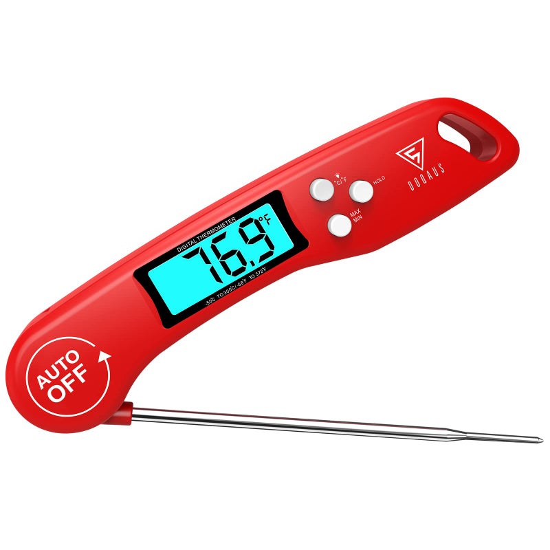 DOQAUS Digital Meat Thermometer Instant Read Food Thermometer for Cooking with Backlit AutoRotating Display 46 Probe for Grilling Baking and Perfect BBQ