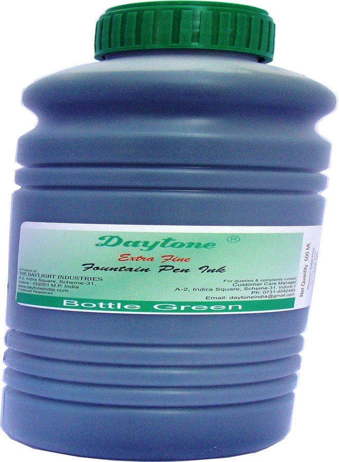Daytone Extra Fine Fountain Pen Ink Bottle Green 500 Ml. Pack of 2 - Image 1