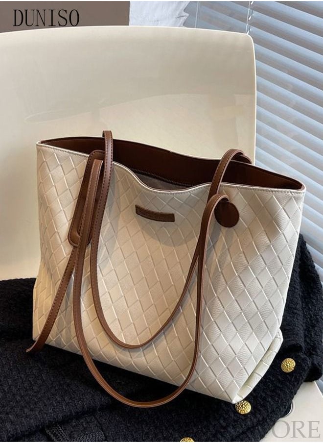 DUNISO Women's Shoulder Tote Bag Faux Leather Handbag For Women Large Capacity Bucket Bag Fashionable Travel Messenger Shoulder Bag for Ladies Girls College Students  - Image 2