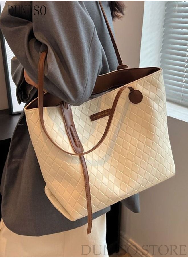 DUNISO Women's Shoulder Tote Bag Faux Leather Handbag For Women Large Capacity Bucket Bag Fashionable Travel Messenger Shoulder Bag for Ladies Girls College Students  - Image 5