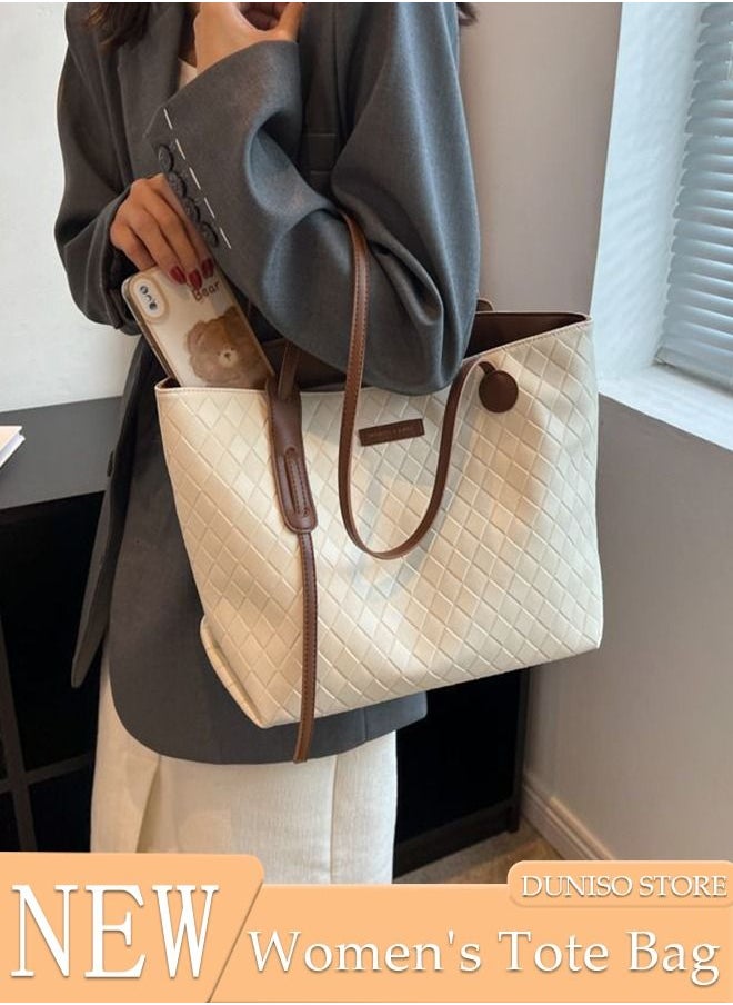 DUNISO Women's Shoulder Tote Bag Faux Leather Handbag For Women Large Capacity Bucket Bag Fashionable Travel Messenger Shoulder Bag for Ladies Girls College Students  - Image 1