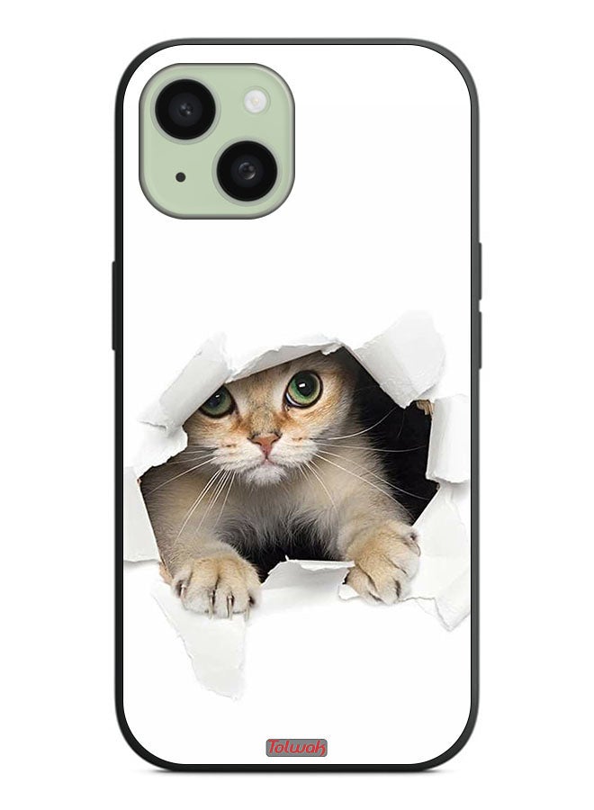 Tolwak Apple iPhone 15 Plus Protective Case Cover Cat Appearing - Image 2