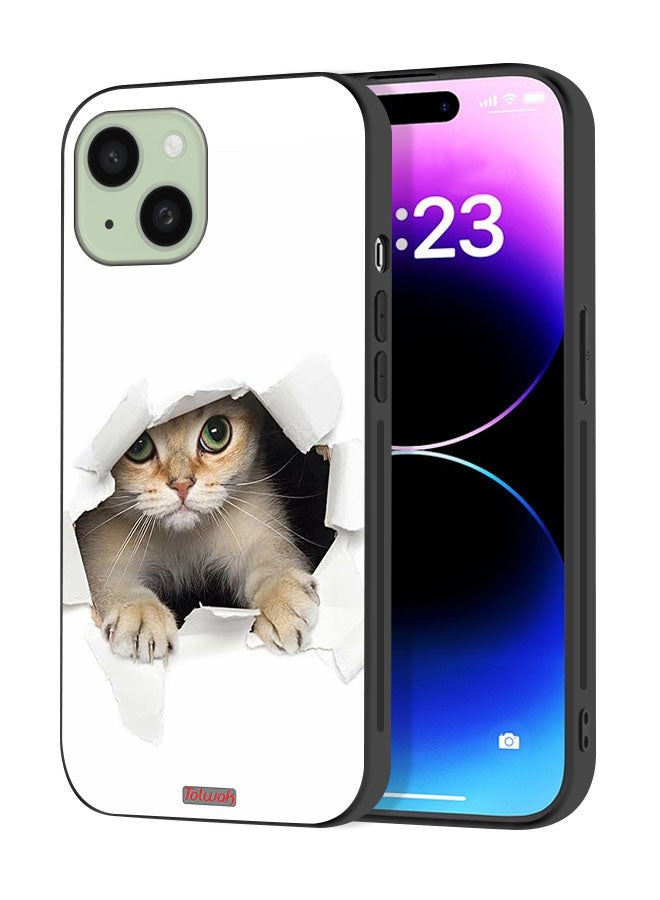 Tolwak Apple iPhone 15 Plus Protective Case Cover Cat Appearing - Image 1