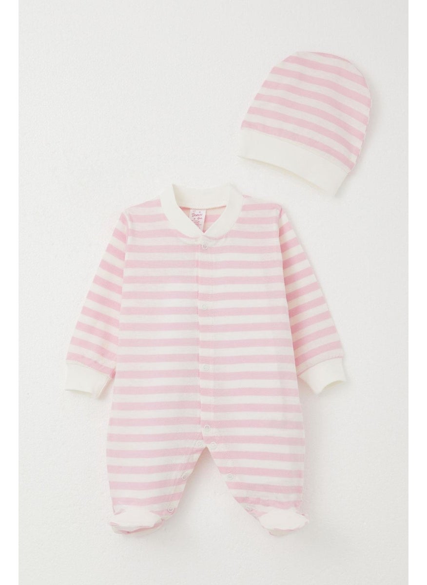 Baby Girl Booties Striped Jumpsuit 0-6 Months, Pink - pzsku/Z4FEC378CEE79557E4531Z/45/_/1734344112/09cf3cb9-4ef8-4a19-98bf-b8416c743b08