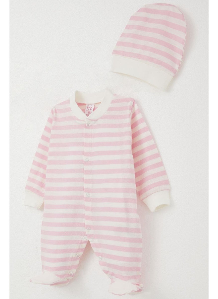 Baby Girl Booties Striped Jumpsuit 0-6 Months, Pink - pzsku/Z4FEC378CEE79557E4531Z/45/_/1734344113/fff74d3e-2f44-4f98-a2f6-e402efee9858