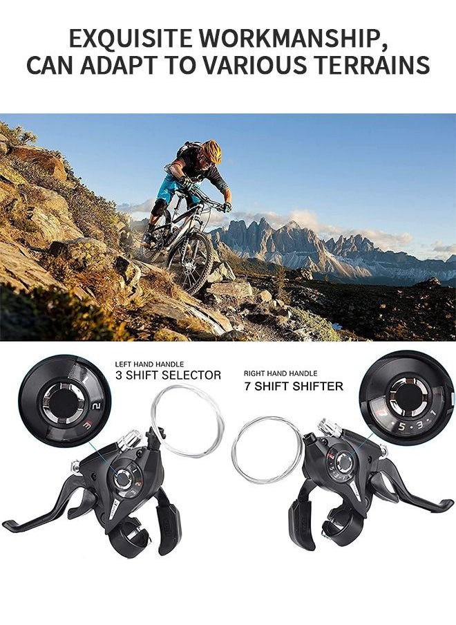 GROIC 3x7 Speed Shifter Brake Lever Combo, 21 Speed Shifter and Brake Cable, Shifter Combo for Mountain Bike, Road Bike, MTB, BMX, Fixie Gear, Bicycle Accessories  - Image 3