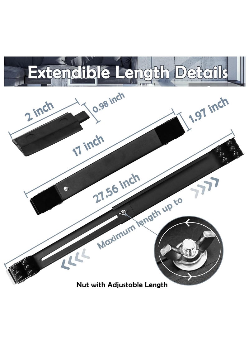 ELTRAZONE 4PCS Extendable Furniture Appliance Rollers with 24 Rollers & Brake – Heavy Duty Mover Tools for Washing Machines, Dryers, Refrigerators, Strong Base Stand, Mobile Wheels, Black  - Image 3