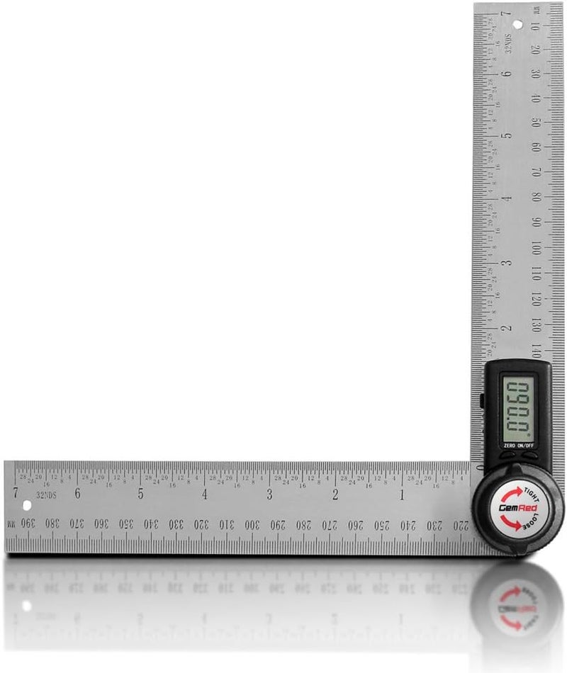 GemRed 82305 Digital Angle Finder Protractor Stainless Steel (Black Buttons) - Image 1