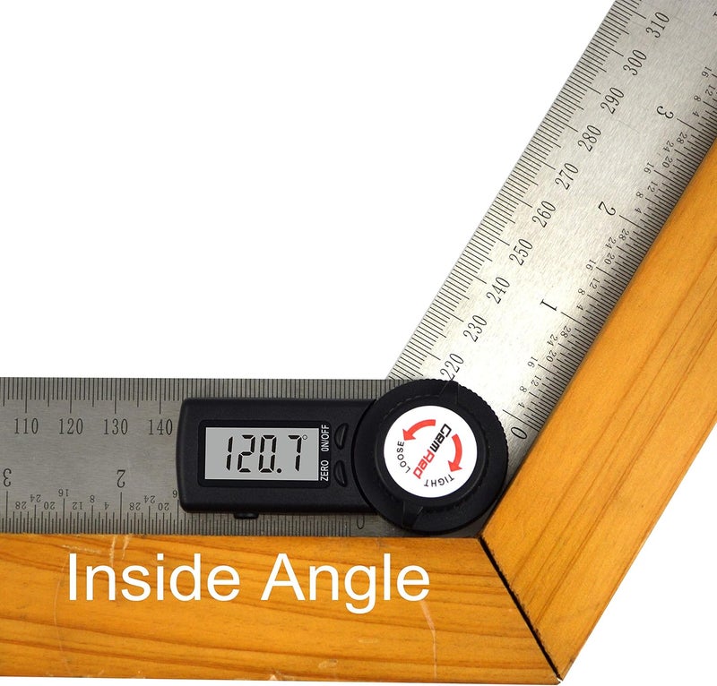 GemRed 82305 Digital Angle Finder Protractor Stainless Steel (Black Buttons) - Image 3