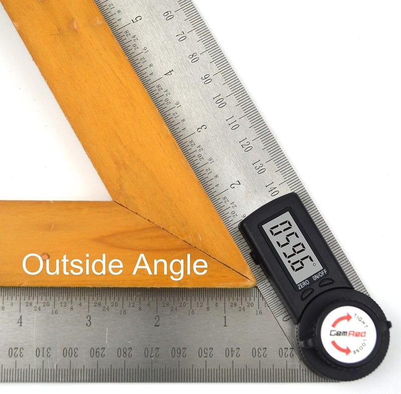 GemRed 82305 Digital Angle Finder Protractor Stainless Steel (Black Buttons) - Image 2