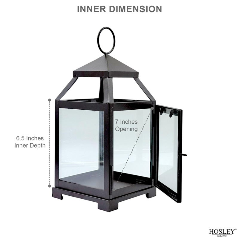 Hosley 12 Inch High Clear Glass and Iron Classic Style Lantern Ideal Gift for Festivities Parties Weddings Aromatherapy and Spa Settings O3 - Image 5