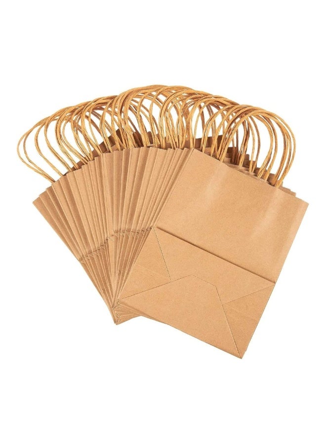 Duravel Brown Kraft Paper Bags with Twisted Handles, 26x24x12 cm, Pack of 20 - Image 5