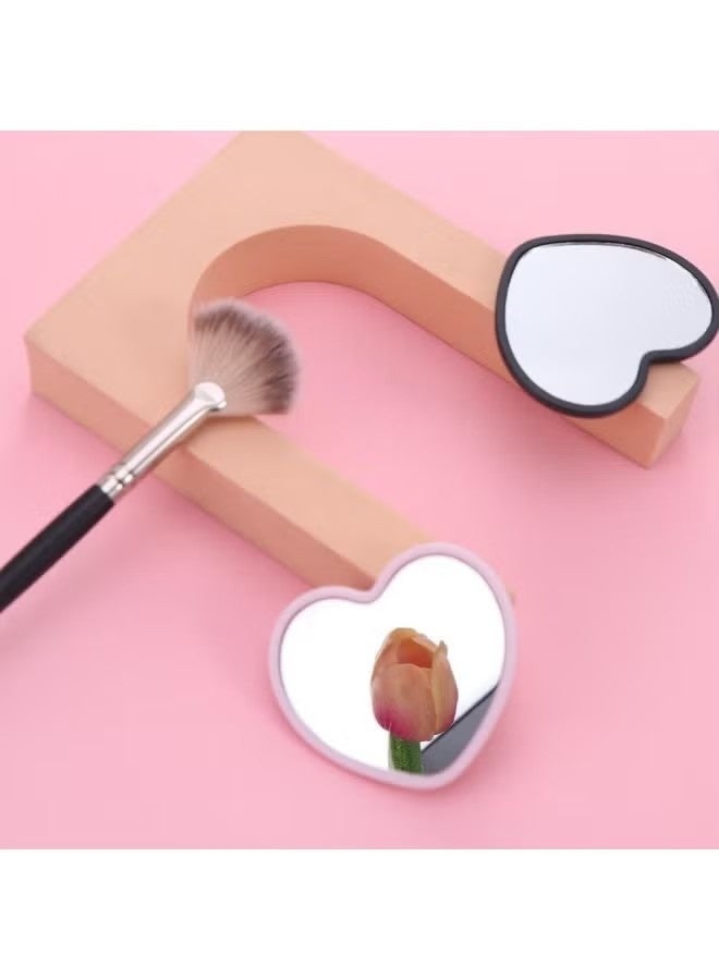 Mini Heart-Shaped Makeup Mirror, Portable Travel Makeup Mirror Cosmetic Mirror Compact Hand Mirrors for Women（4 PCS） - Image 2