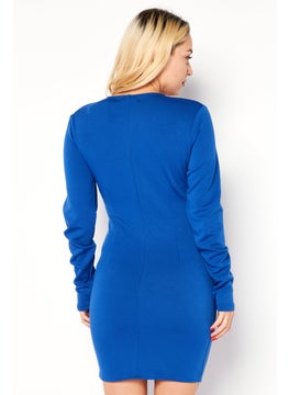 PUBLIC DESIRE Women Solid Cut Out Mini Dress, Blue  - Image 2