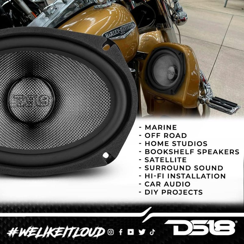 DS18 PRO-CF69.4NR 6 x 9 Inches Water Resistant Loudspeaker - Mid-Bass Carbon Fiber Cone and Neodymium Rings Magnet 500 Watts 4-Ohms - Image 4