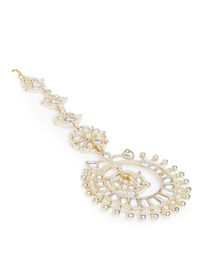 OOMPHelicious Jewellery Gold Tone Kundan Jadau Wedding Maangtikka For Women & Girls Stylish Latest (MTDP11_CC2) - Image 3