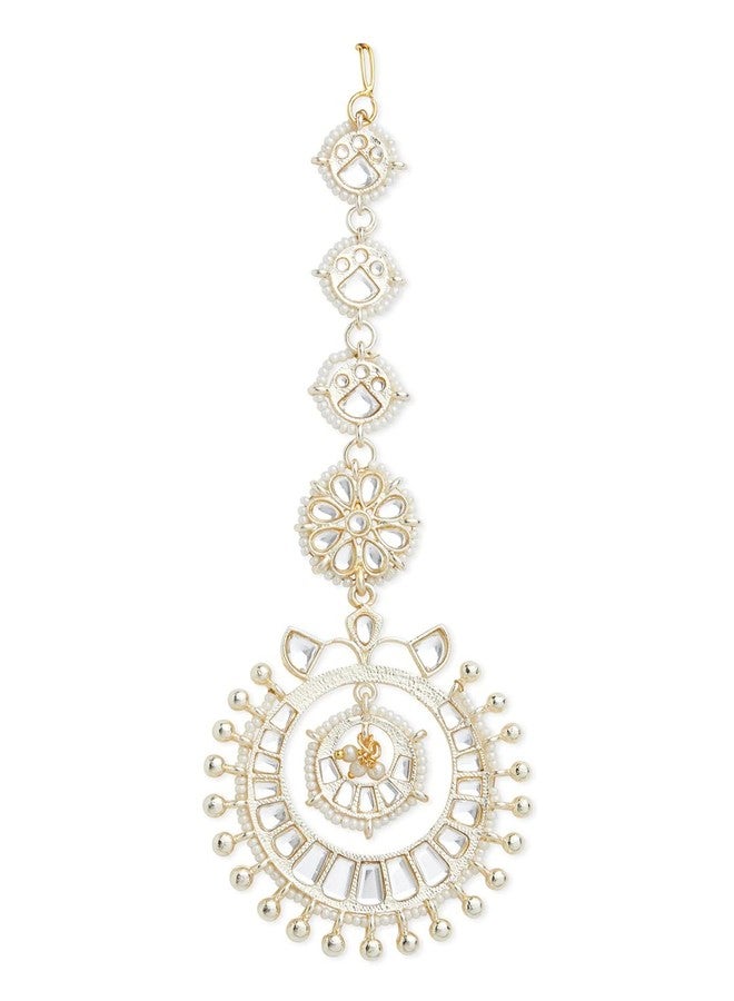 OOMPHelicious Jewellery Gold Tone Kundan Jadau Wedding Maangtikka For Women & Girls Stylish Latest (MTDP11_CC2) - Image 2