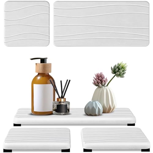 Lyxel 3PCS Water Absorbing Stone Tray, Fast Drying Stone Sink Tray, Stones Soap Trays, Water Absorbent Diatomite Trays, Diatomite Coasters for Kitchen Sink Bathroom Counter, Hand Soap Dish & Holders - Image 1