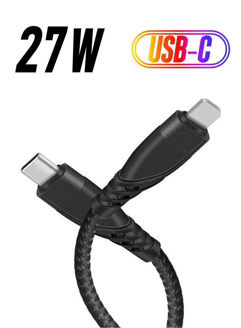 بولهاموبيل Polham 1 Meter 27W Ultra Fast Type-C to iPhone Lightning Charging and Data Cable, Super Durable Cable
