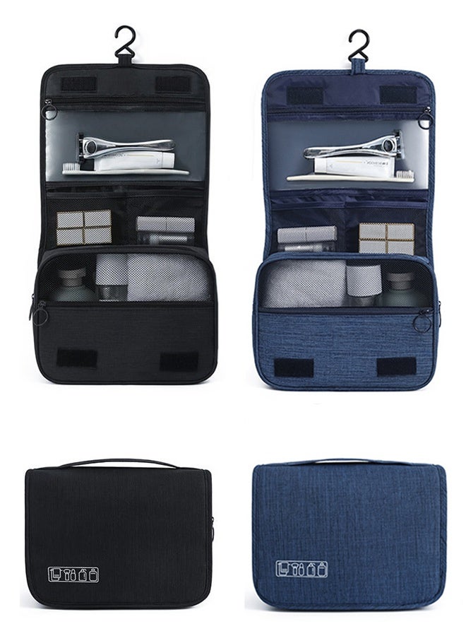 OZERO 2 Pcs Large Capacity Toiletry Bag Travel Bag with Hanging Hook for Men and Women Waterproof Travel Cosmetic Bag Bathroom Storage Bag for Brushes Set, Full-Sized Shampoo, Toiletries, Accessories