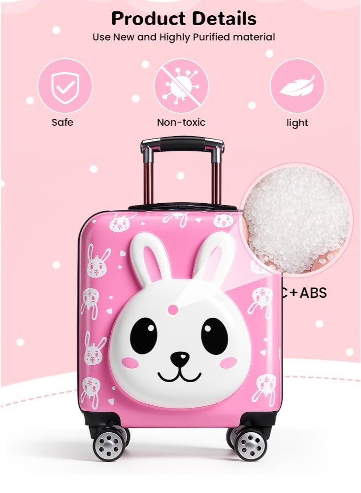 جيجيرو حقيبة سفر للأطفال بعجلات مزودة بأربع عجلات وحافظة صلبة للأطفال الصغار للسفر مقاس 18 بوصة - Image 2