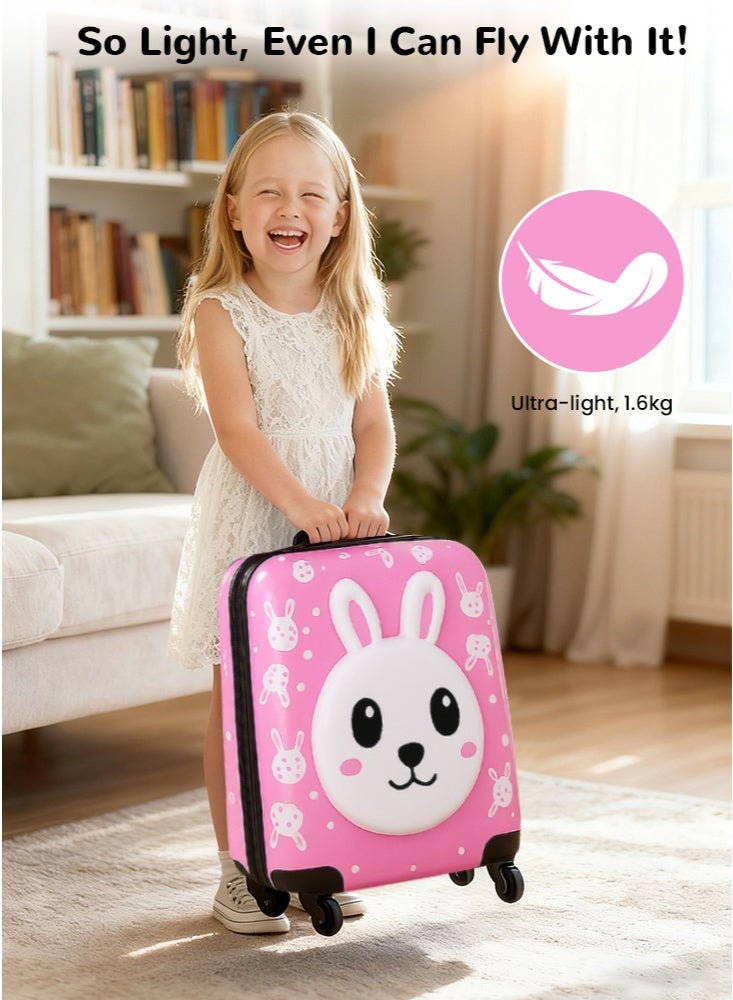 جيجيرو حقيبة سفر للأطفال بعجلات مزودة بأربع عجلات وحافظة صلبة للأطفال الصغار للسفر مقاس 18 بوصة - Image 4