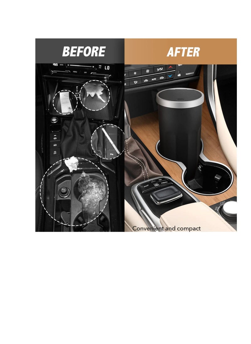 Generic - Car Trash Can with Lid, Vehicle Interior Garbage, Leakproof Vehicle Trash Bin, Van Waste Holder, Used in Car Home Office (Black) - Image 1