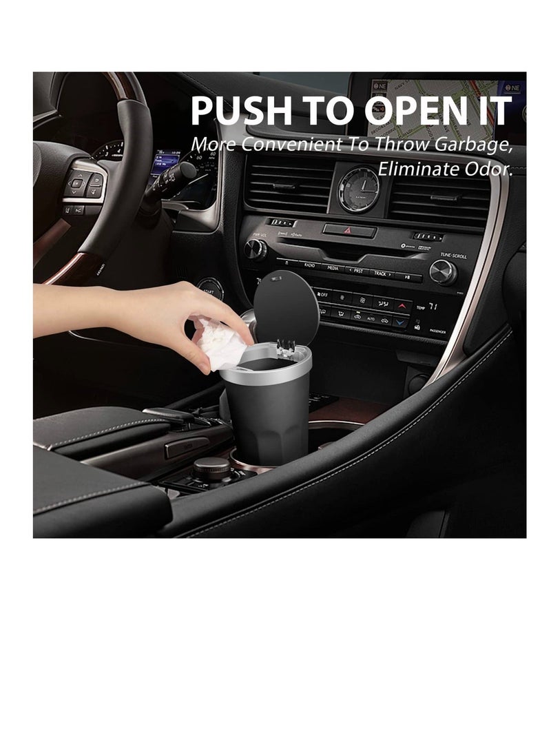 Generic - Car Trash Can with Lid, Vehicle Interior Garbage, Leakproof Vehicle Trash Bin, Van Waste Holder, Used in Car Home Office (Black) - Image 1