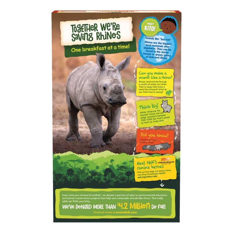 EnviroKidz Organic Rhino Rolls Cereal, 9.5 oz (Pack of 1), Cinnamon Bun, Gluten Free, Non-GMO, by Nature's Path - Image 4