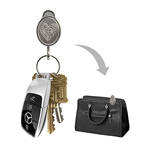 Lucky Line Purse Charm Keychain, Key Clip for Purse, Heart (49901) Small - Image 1