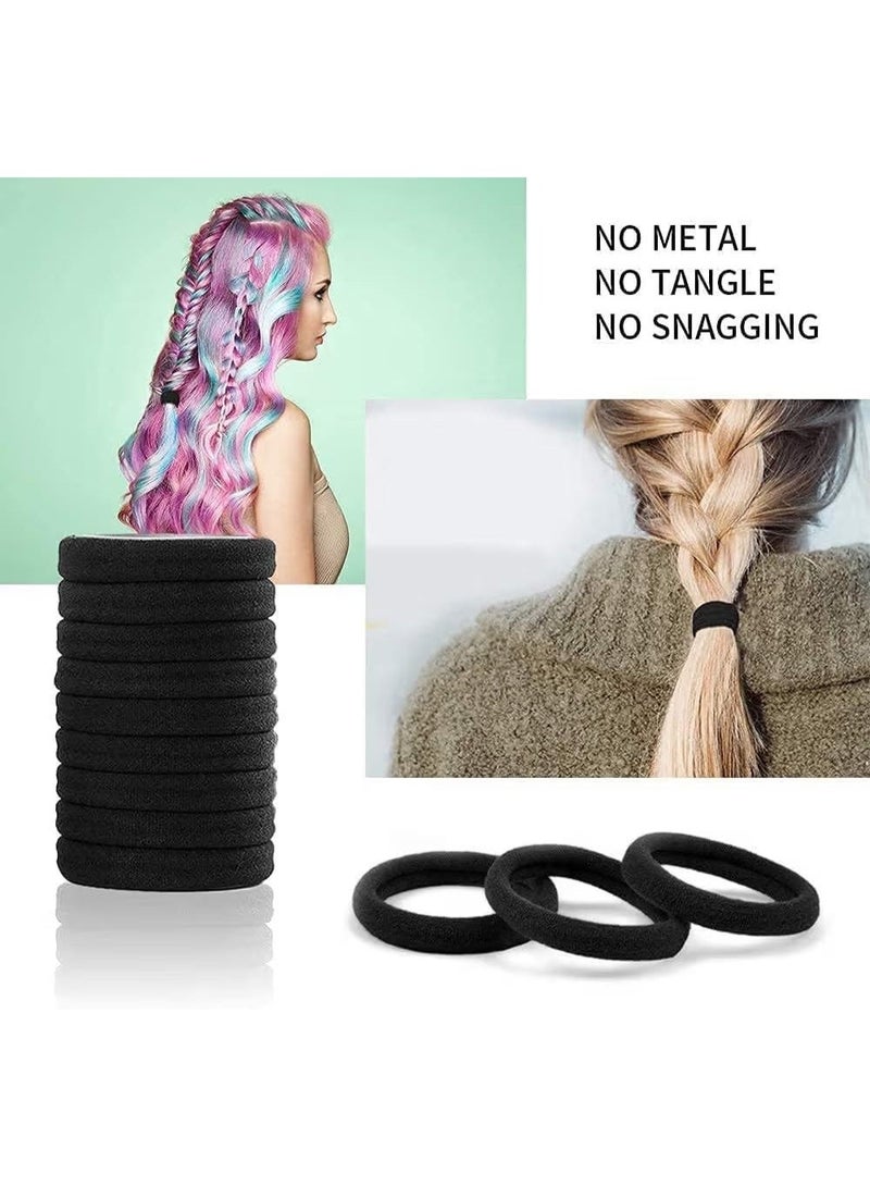 Jagravo Black Hair Ties 60 PCS, No Crease Elastic Hair Bands for Ponytail - Image 2