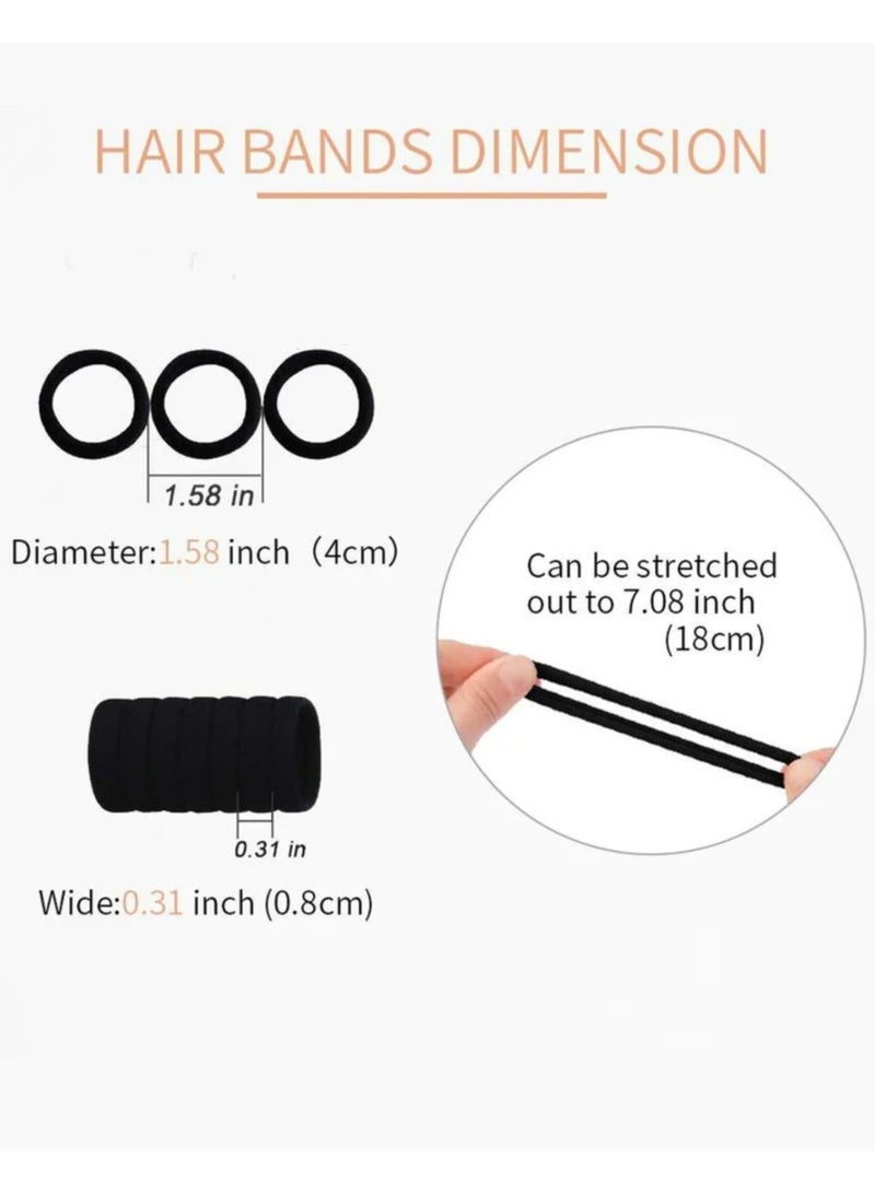 Jagravo Black Hair Ties 60 PCS, No Crease Elastic Hair Bands for Ponytail - Image 3