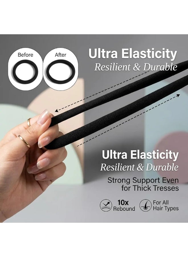 Jagravo Black Hair Ties 60 PCS, No Crease Elastic Hair Bands for Ponytail - Image 4
