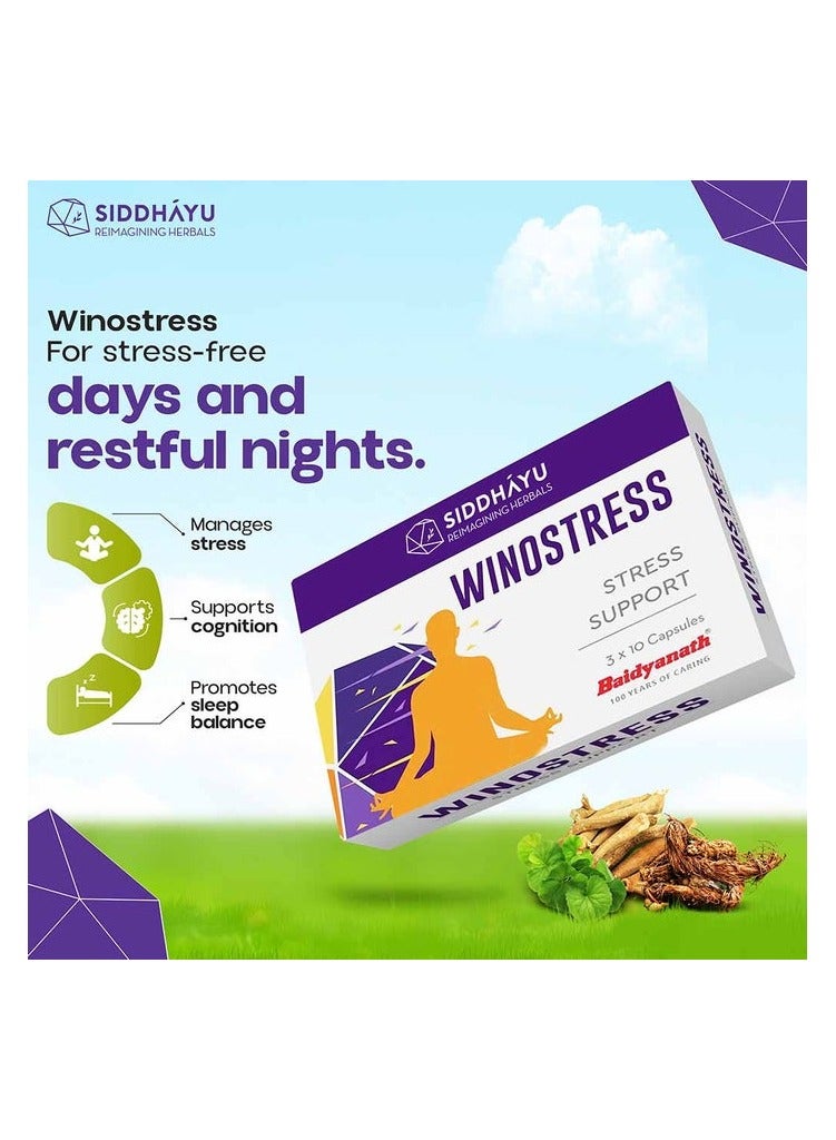 Siddhayu Winostress Capsules For Stress Management, Pack of 30's - Image 4