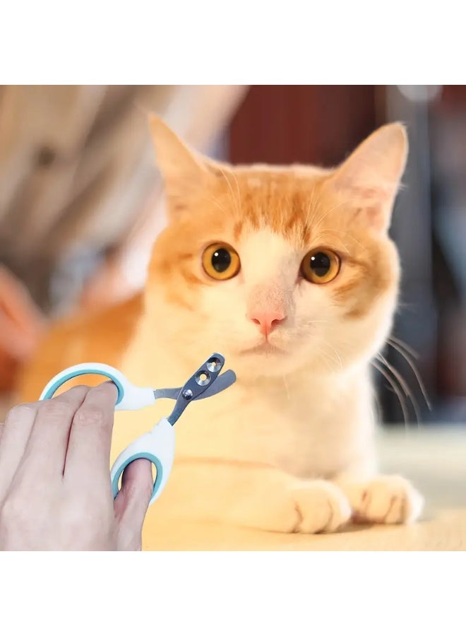 Stainless Steel Pet Nail Clippers for Cats - Dual Hole Grooming Scissors, Battery-Free, Essential Cat Care Tool - Image 2