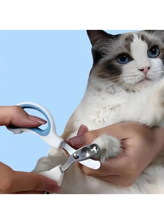 Stainless Steel Pet Nail Clippers for Cats - Dual Hole Grooming Scissors, Battery-Free, Essential Cat Care Tool - Image 3